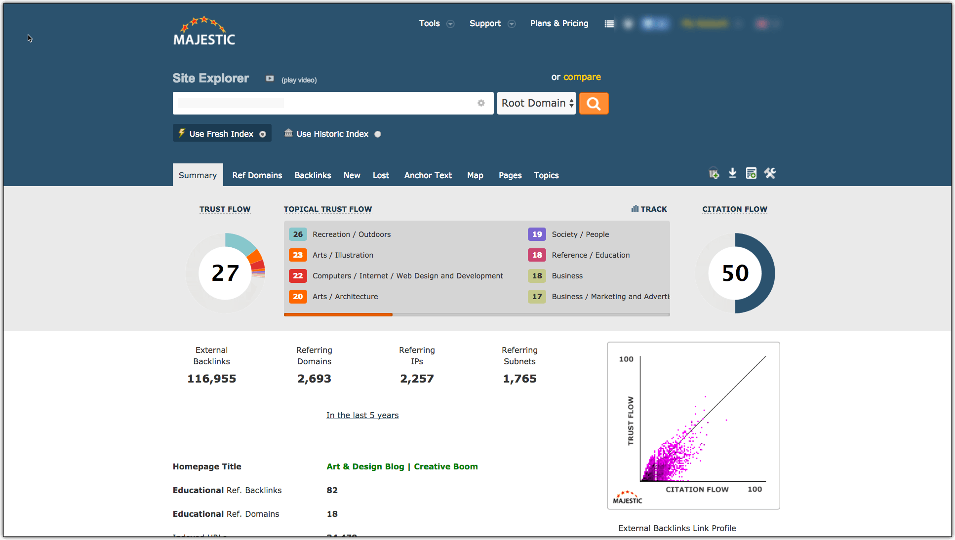 majestic backlink